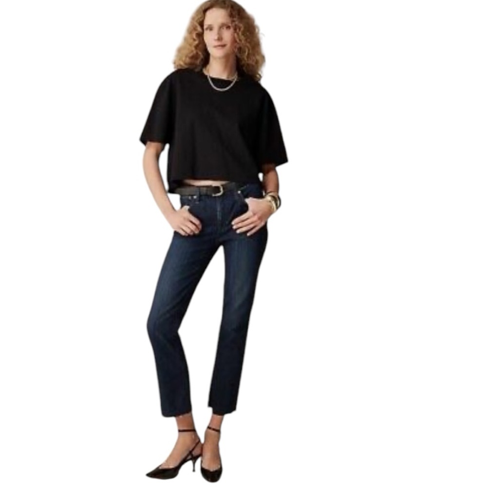 J. Crew 9" demi-boot crop jean in Dark Worn wash Size 26 #BT563
